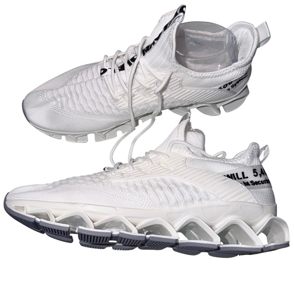 Mens White Blade Running Sneakers Fashion Mesh Athletic Shoes Sz 9.5 NEW - Picture 9 of 15
